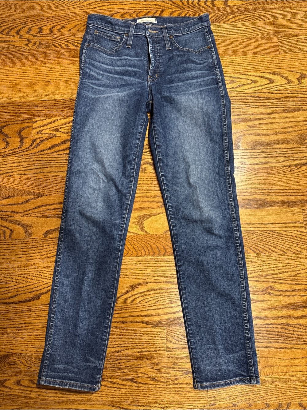 Madewell Slim Straight Jeans in Medium Blue Wash - 28T Tall